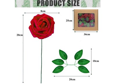 Foto 2 | Foto 2 | Elegancia Xtellar: Rosas Artificiales Decorativas De Lujo Para Bodas Y Eventos - Paquete De 35 Piezas
