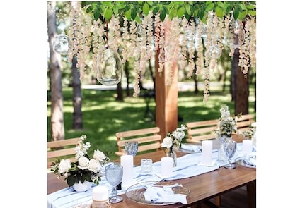 Foto 4 | Foto 4 | Xtellar Elegante Set 27pcs De Flores Artificiales Wisteria De 1.1m Para Bodas Y Decoración Aspiracional De Interiores Y Exterior