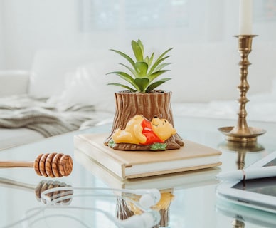 Foto 4 | Foto 4 | Maceta De Cerámica Con Tocón De Árbol De Winnie The Pooh Con Suculentas De 5 Pulgadas - Venta Internacional.