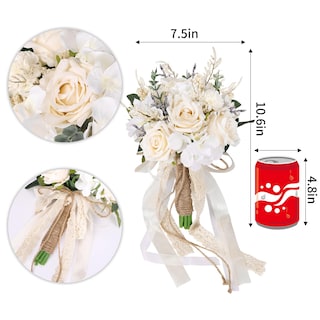 Foto 2 | Foto 2 | Ramos De Boda Cewor Con Rosas Artificiales Para Novia Y Dama De Honor - Venta Internacional.