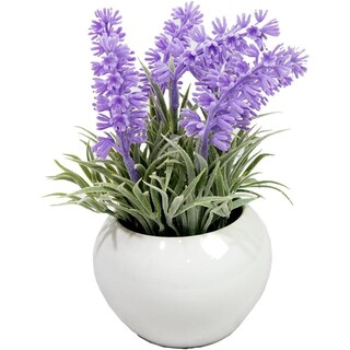 Foto 1 | Foto 1 | Maceta Lavanda Artificial Maceta Cerámica 20cm Hogar Oficina