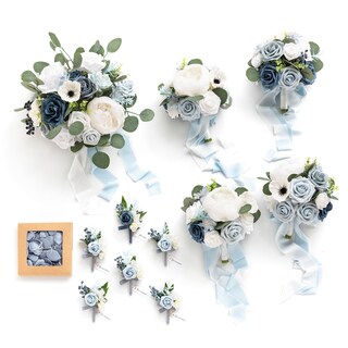 Foto 1 | Foto 1 | Paquete De Flores Artificiales Para Boda Ling's Moment Blue - Venta Internacional.