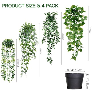 Foto 6 | Foto 6 | Plantas Colgantes Artificiales De Eucalipto Sggvecsy  Paquete De 4 Con Maceta - Venta Internacional.