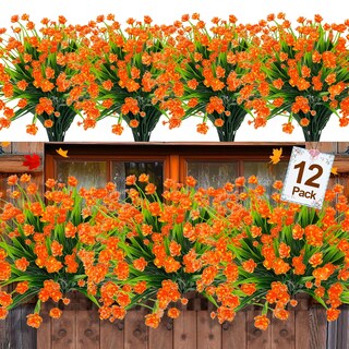 Foto 1 | Foto 1 | 12 Paquetes De Flores Artificiales De Otoño Turnmeon Para Exteriores - Venta Internacional.