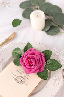 Foto 6 | Foto 6 | Flores Artificiales N&t Nieting 25 Rosas De Espuma Color Rosa Intenso - Venta Internacional.