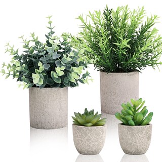 Foto 1 | Foto 1 | Plantas Artificiales Cewor Eucalipto Y Romero Suculentas 4 Unidades Con Macetas - Venta Internacional.