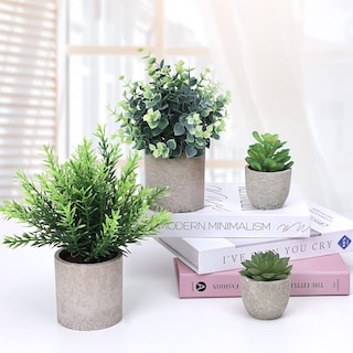Foto 7 | Foto 7 | Plantas Artificiales Cewor Eucalipto Y Romero Suculentas 4 Unidades Con Macetas - Venta Internacional.
