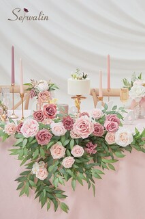 Foto 3 | Foto 3 | Flores Artificiales Serwalin Wedding Dusty Rose Silk X14 - Venta Internacional.