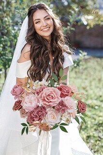 Foto 5 | Foto 5 | Flores Artificiales Serwalin Wedding Dusty Rose Silk X14 - Venta Internacional.