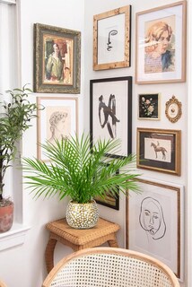 Foto 7 | Foto 7 | Planta Artificial Briful De Palma Sintética De 38 Cm Con Maceta De Color Blanco Dorado - Venta Internacional.