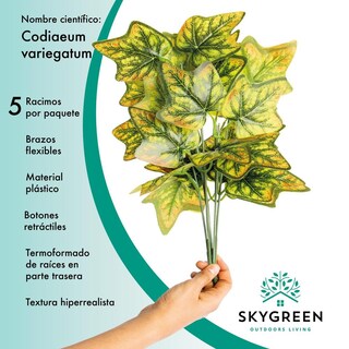 Foto 2 | Foto 2 | Paquete 5 Plantas Artificiales Tropicales Falsas Codiaeum