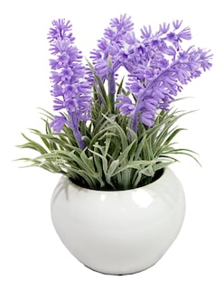 Foto 1 | Foto 1 | Lavanda Artificial en Maceta de Hojalata Jauz Blanco 22 cm