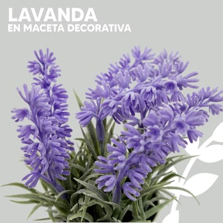 Foto 4 | Foto 4 | Lavanda Artificial en Maceta de Hojalata Jauz Blanco 22 cm