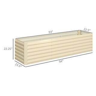 Foto 5 | Foto 5 | Cama De Jardín Elevada Outsunny Galvanizada De 8 X 2 Pies, Color Blanco Crema - Venta Internacional.