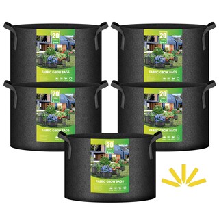 Foto 1 | Foto 1 | Macetas De Tela No Tejida Grow Bags Ipower, Paquete De 5 Unidades, 75,7 Litros, 20 Galones - Venta Internacional.
