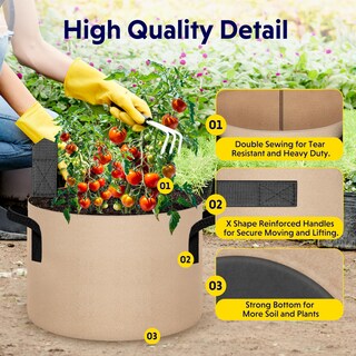 Foto 5 | Foto 5 | Tela No Tejida Grow Bags Ipower De 25 Galones, Color Canela, Paquete De 5 - Venta Internacional.