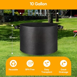 Foto 2 | Foto 2 | Macetas Grow Bags Simple Deluxe, 37,85 L, Paquete De 5 Macetas, 10 Galones - Venta Internacional.