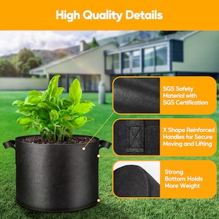 Foto 3 | Foto 3 | Macetas Grow Bags Simple Deluxe, 37,85 L, Paquete De 5 Macetas, 10 Galones - Venta Internacional.