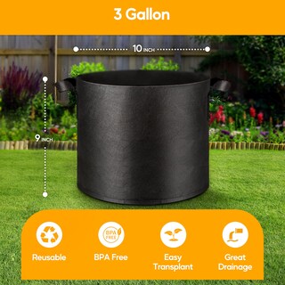 Foto 2 | Foto 2 | Macetas Grow Bags Simple Deluxe, 11,4 L, Paquete De 10, Color Negro - Venta Internacional.