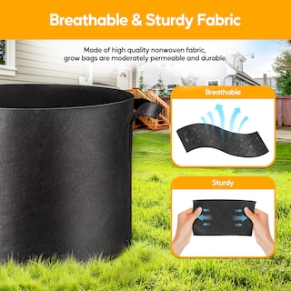 Foto 5 | Foto 5 | Grow Bags Simple Deluxe, 19 Litros, 12 Unidades, Tela No Tejida, Color Negro - Venta Internacional.