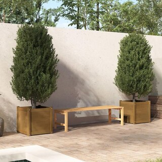 Foto 2 | Foto 2 | Maceta Cuadrada Vidaxl De Madera De Pino Maciza De 50 X 50 X 50 Cm Juego De 2 - Venta Internacional.