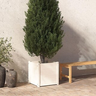 Foto 1 | Foto 1 | Jardinera Vidaxl De Madera Maciza De Pino Blanco 50 X 50 X 50 Cm - Venta Internacional.