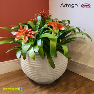 Foto 7 | Foto 7 | Maceta Moderna Para Exteriores 24 Cm De Alto X 34 Cm De Ancho Lattice Color Arena Sandstone De Polietileno Ultra Ligera Artego