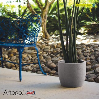 Foto 6 | Foto 6 | Maceta Moderna Para Exteriores Compacta De 20 Cm De Alto Polvo Color Gris Stone De Polietileno Ultra Ligera Artego