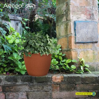 Foto 8 | Foto 8 | Maceta Moderna Para Exteriores Compacta De 20 Cm De Alto Cota Color Terracota De Polietileno Ultra Ligera Artego