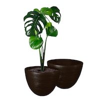 Atmos Homeware Macetas Decorativas Para Interior Y Exterior | Capacidad Para 45 Litros | Modelo Kun Color Chocolate 1 Piezas