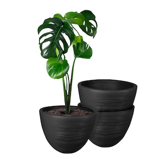 Foto 1 | Foto 1 | Atmos Homeware Macetas Decorativas Para Interior Y Exterior | Capacidad Para 45 Litros | Modelo Kun Color Negro 3 Piezas