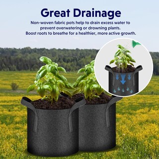 Foto 6 | Foto 6 | Paquete De 5 Bolsas Grow Bags Ipower, Tela No Tejida De 19 Litros Para Plantas De Jardín - Venta Internacional.