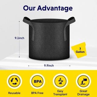 Foto 2 | Foto 2 | Grow Bags Ipower, Paquete De 10 Galones, Con Etiquetas De Tela No Tejida - Venta Internacional.