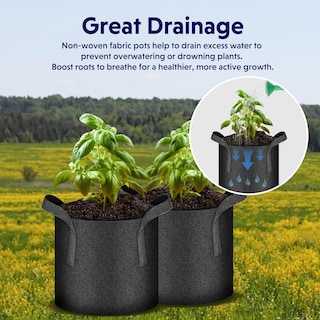 Foto 6 | Foto 6 | Bolsas De Cultivo Para Plantas Ipower, 20 Galones, Aireación No Tejida, Paquete De 5 - Venta Internacional.