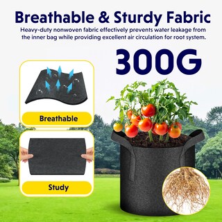 Foto 5 | Foto 5 | Bolsas De Cultivo Para Plantas Ipower, Tela No Tejida Gruesa De 7 Galones, 5 Unidades - Venta Internacional.