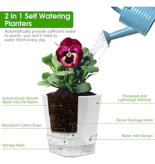 Foto 4 | Foto 4 | Conjunto Premium Xtellar De 6 Macetas De Plástico Eco-amigables Y Autónomas Para Plantas Y Decoración