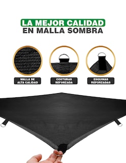 Foto 2 | Foto 2 | Malla Sombra Hanlob color Negro Extrarreforzada 2 x 2 m