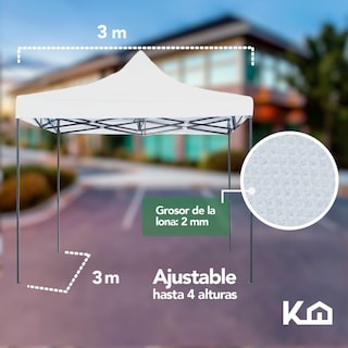 Foto 6 | Foto 6 | Toldo Plegable KingsHouse 293413 color Blanco + Bolsa Transportadora