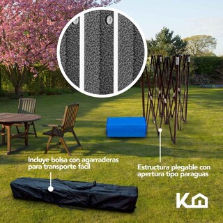 Foto 5 | Foto 5 | Toldo Plegable KingsHouse 293421 color Azul 3x6 m