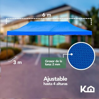 Foto 6 | Foto 6 | Toldo Plegable KingsHouse 293421 color Azul 3x6 m