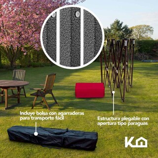 Foto 5 | Foto 5 | Toldo Plegable KingsHouse 300454 color Rojo 2x2 m