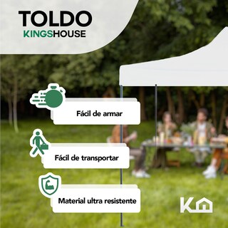 Foto 2 | Foto 2 | Toldo Plegable KingsHouse 293422 color Blanco 3x6 m