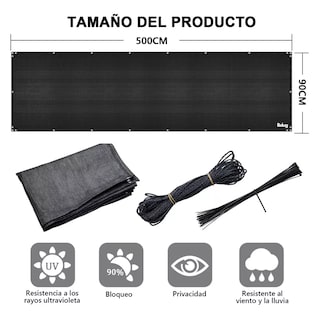 Foto 3 | Foto 3 | Cubierta De Valla De Pantalla De Privacidad Para Balcón 5 M Belug Negro