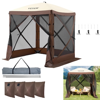 Foto 1 | Foto 1 | Carpa Plegable Tipo Gazebo Vevor De 6 X 6 Pies Con Paños Cortavientos De Privacidad, Color Marrón - Venta Internacional.