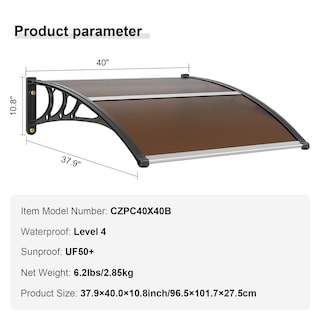 Foto 7 | Foto 7 | Toldo Para Ventana Y Puerta Vevor, 40 X 40 Cm, Policarbonato Upf 50+ - Venta Internacional.