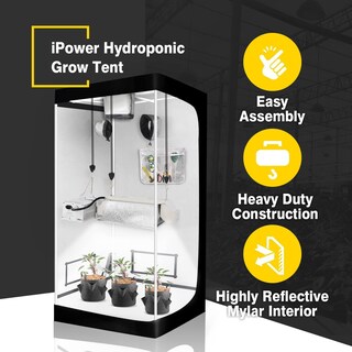 Foto 6 | Foto 6 | Carpa De Cultivo Hidropónica Ipower, 80 X 81 X 160 Cm, Resistente Al Agua, Color Negro - Venta Internacional.