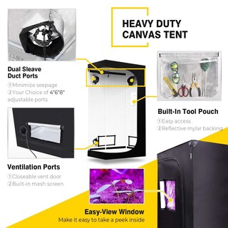 Foto 2 | Foto 2 | Carpa De Cultivo Hidropónica Ipower, 20 X 36 X 62 Cm, Resistente Al Agua, Color Negro - Venta Internacional.
