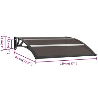 Foto 7 | Foto 7 | Toldo de Policarbonato Vidaxl 120 x 80 cm-Venta Internacional