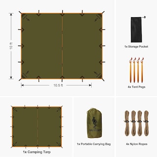 Foto 2 | Foto 2 | Tarp Free Soldier, Impermeable Y Portátil Para Acampar (marrón) - Venta Internacional.