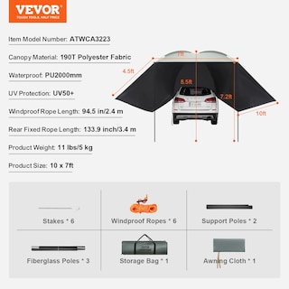 Foto 4 | Foto 4 | Toldo Vevor Versatilidad Moonshade Para Tienda De Campaña Para Camión Suv - Venta Internacional.